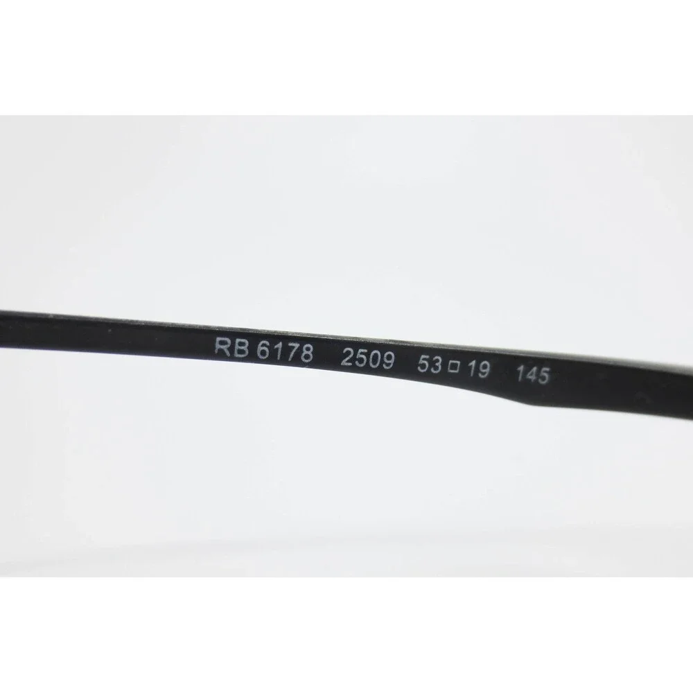 Ray-Ban RB 6178 2509 Black Semi Rimless Rectangular Eyeglasses 53-19-145